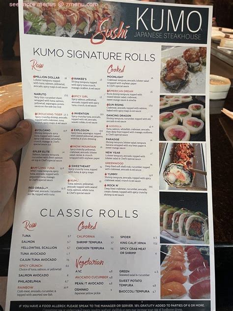 yakumi restaurant|kumo restaurant menu.